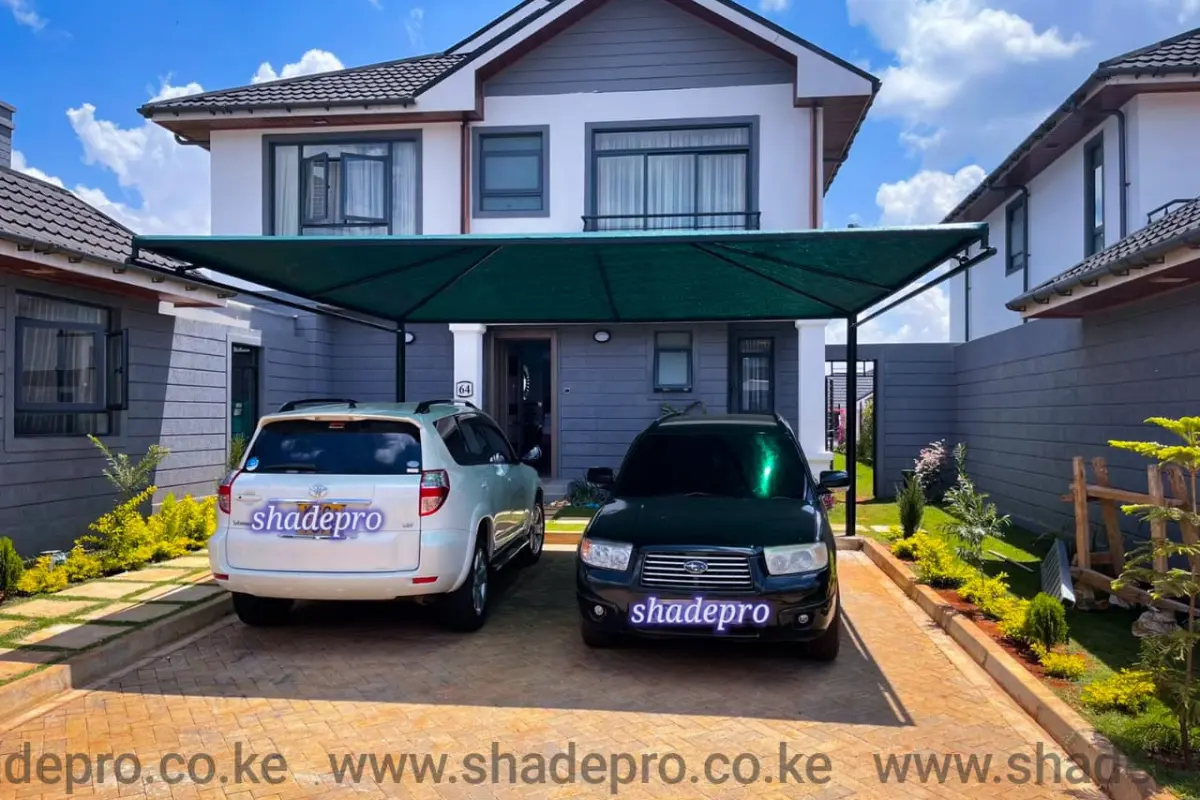 Car parking shade structure installed in Nairobi Kenya
